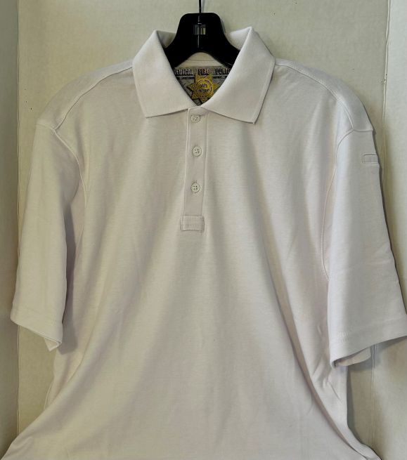 PREMIUM TACTICAL POLO SHIRT WITH PEN POCKET on SLEEVE - WHITE.
